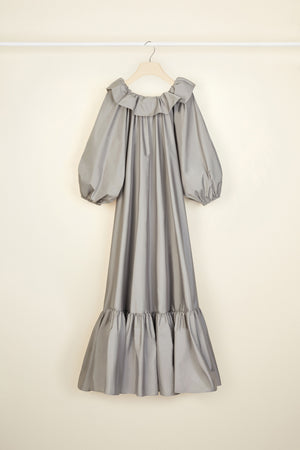 Maxi dress in eco-friendly faille