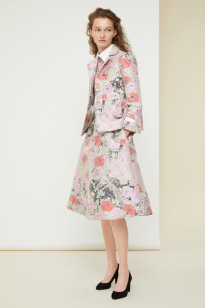 Cotton jacquard midi dress