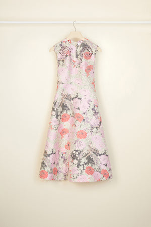 Cotton jacquard midi dress