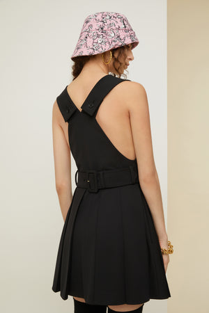 Pinafore mini dress in wool