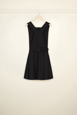 Pinafore mini dress in wool