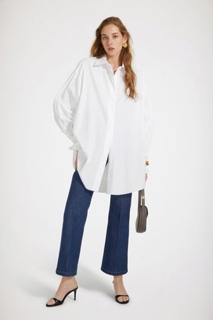 Robe chemise courte en coton bio