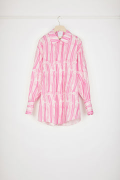 Mini shirt dress in printed organic cotton