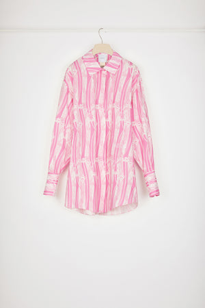 Mini shirt dress in printed organic cotton