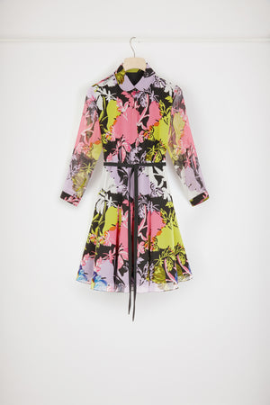 Floral skater dress in silk muslin