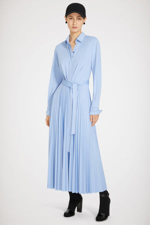 Robe maxi plissée en polyester recyclé