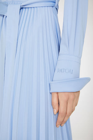 Robe maxi plissée en polyester recyclé