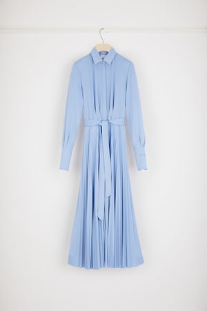 Robe maxi plissée en polyester recyclé