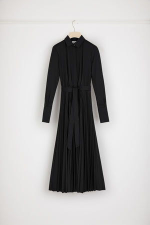 Plissiertes Maxikleid aus recyceltem Polyester