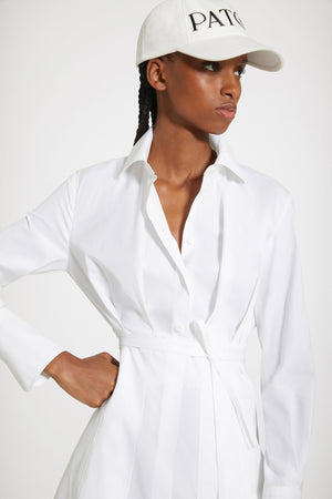 Vestito camicia plissettato in cotone bio