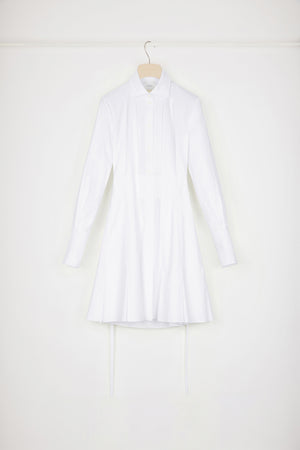 Vestito camicia plissettato in cotone bio