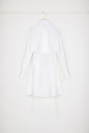 Vestito camicia plissettato in cotone bio