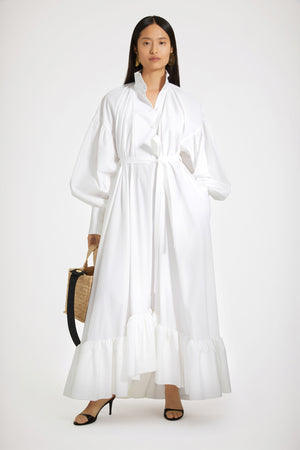 Maxi tiered dress in organic cotton
