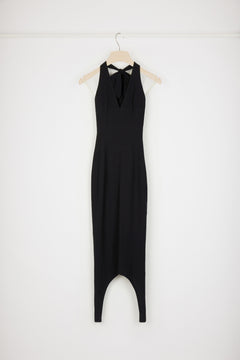 Robe nouée au cou en seersucker stretch