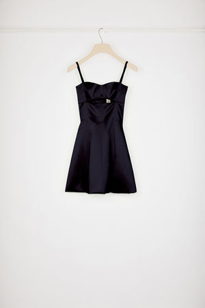 Kleid mit Cut-Outs aus Bio-Baumwollmix und Satin