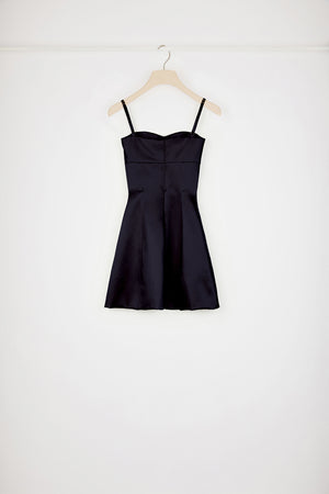 Kleid mit Cut-Outs aus Bio-Baumwollmix und Satin