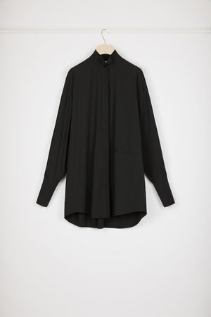Robe courte volumineuse en coton bio mélangé