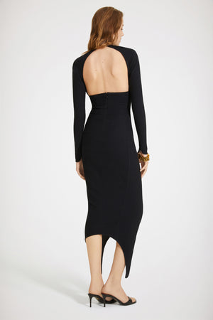 Robe dos nu en seersucker stretch