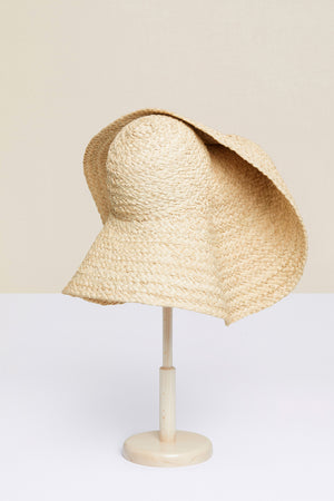 Embellished oversized woven hat