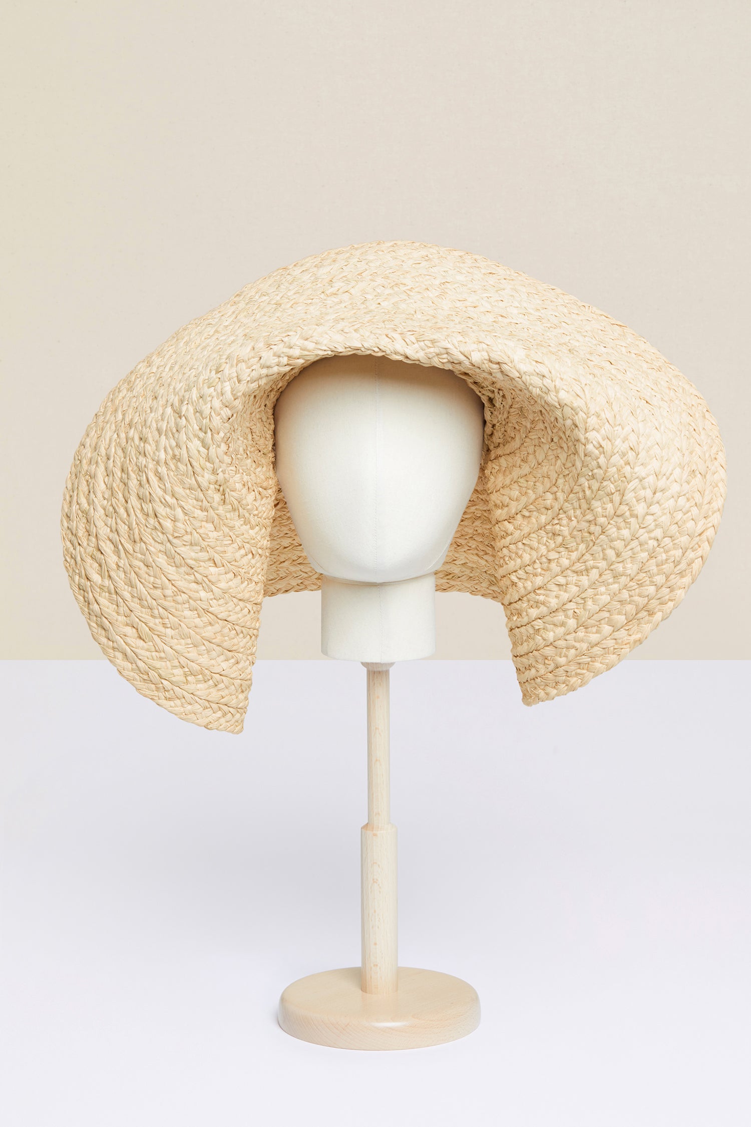 Patou - Oversized woven hat - Cream - The majestic capeline.Oversized woven palm leaf hat. Wide turned up brim.