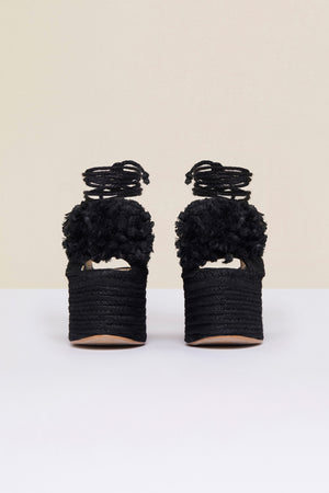 Pompom platform espadrilles