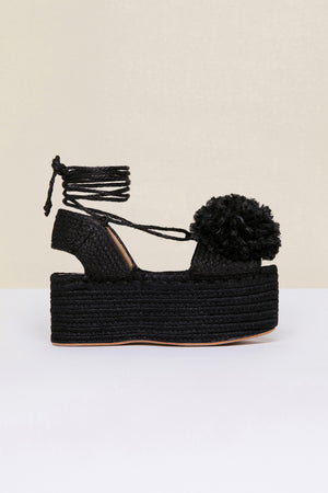 Pompom platform espadrilles