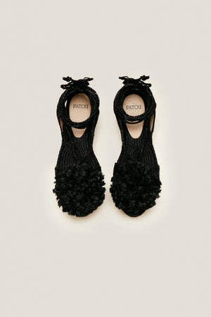 Pompom platform espadrilles