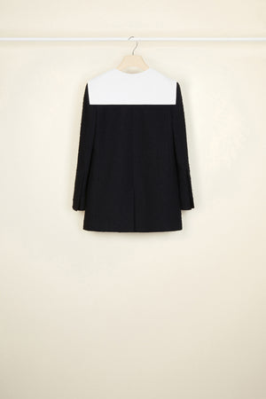 Sailor collar cotton tweed jacket