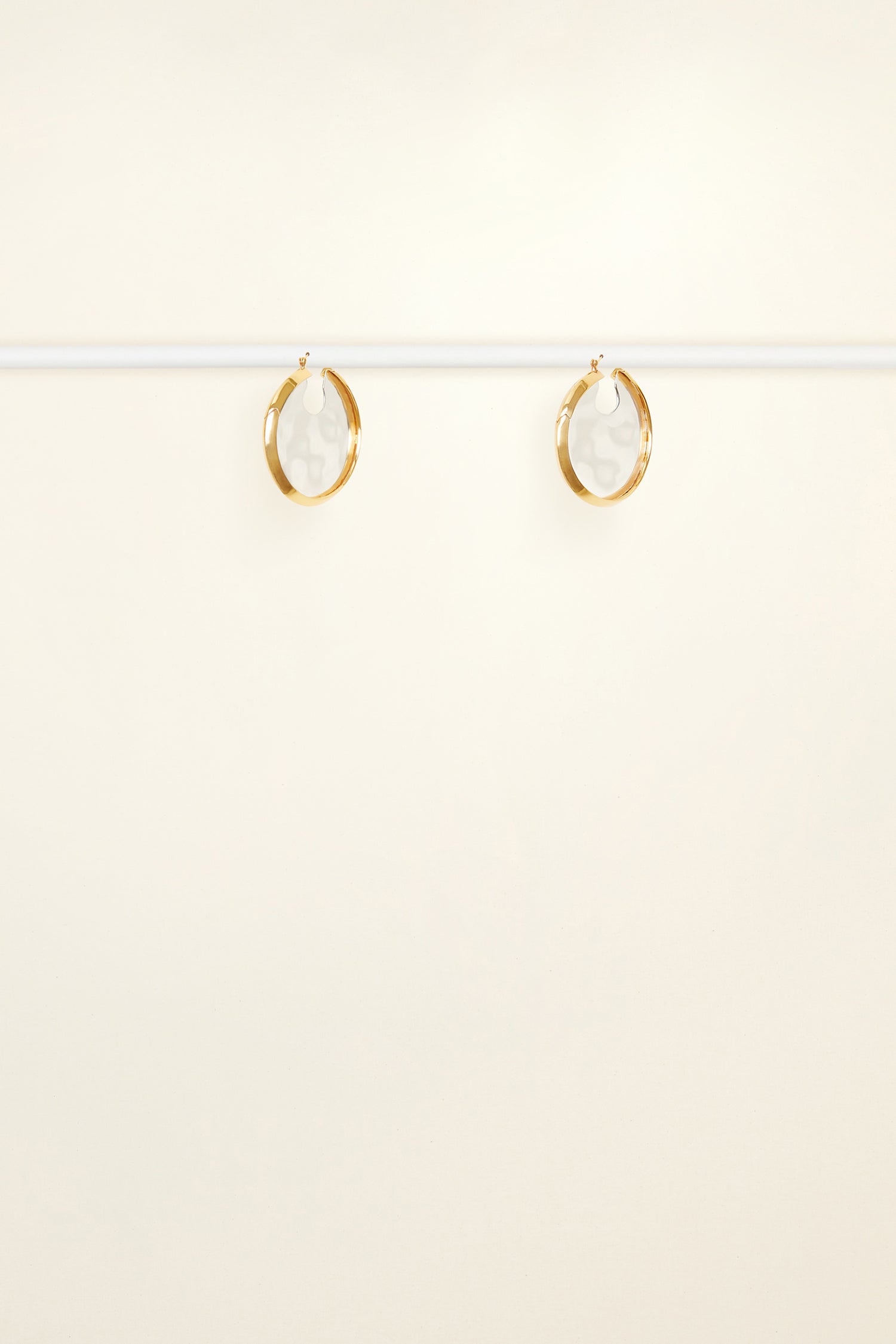 Patou - Hammered brass hoop earrings - Gold Silver - Geometries in silver and gold.Gold-plated brass hoop earrings with hammered silver brass plate in the centre.