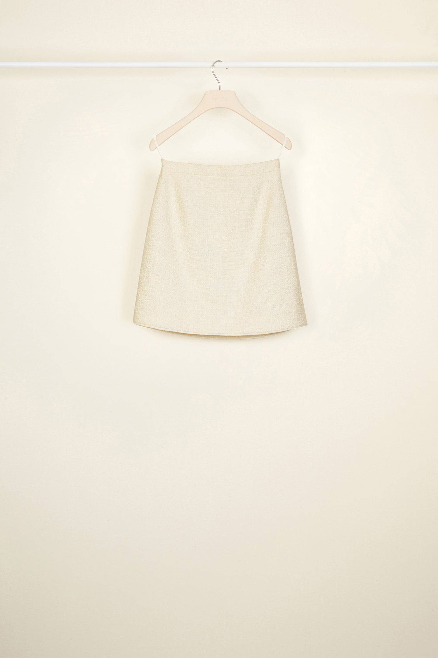 Patou - Cotton tweed miniskirt - Sand - New ways to look at tweed.Sand white cotton tweed miniskirt. Zip fastening at the back. Fully lined.