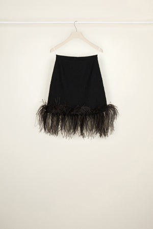 Feather cotton tweed miniskirt