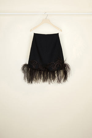 Feather cotton tweed miniskirt