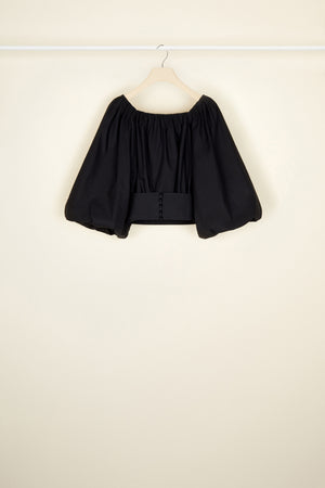 Volume poplin crop top