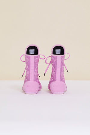 Embroidered high-top trainers - Lilac