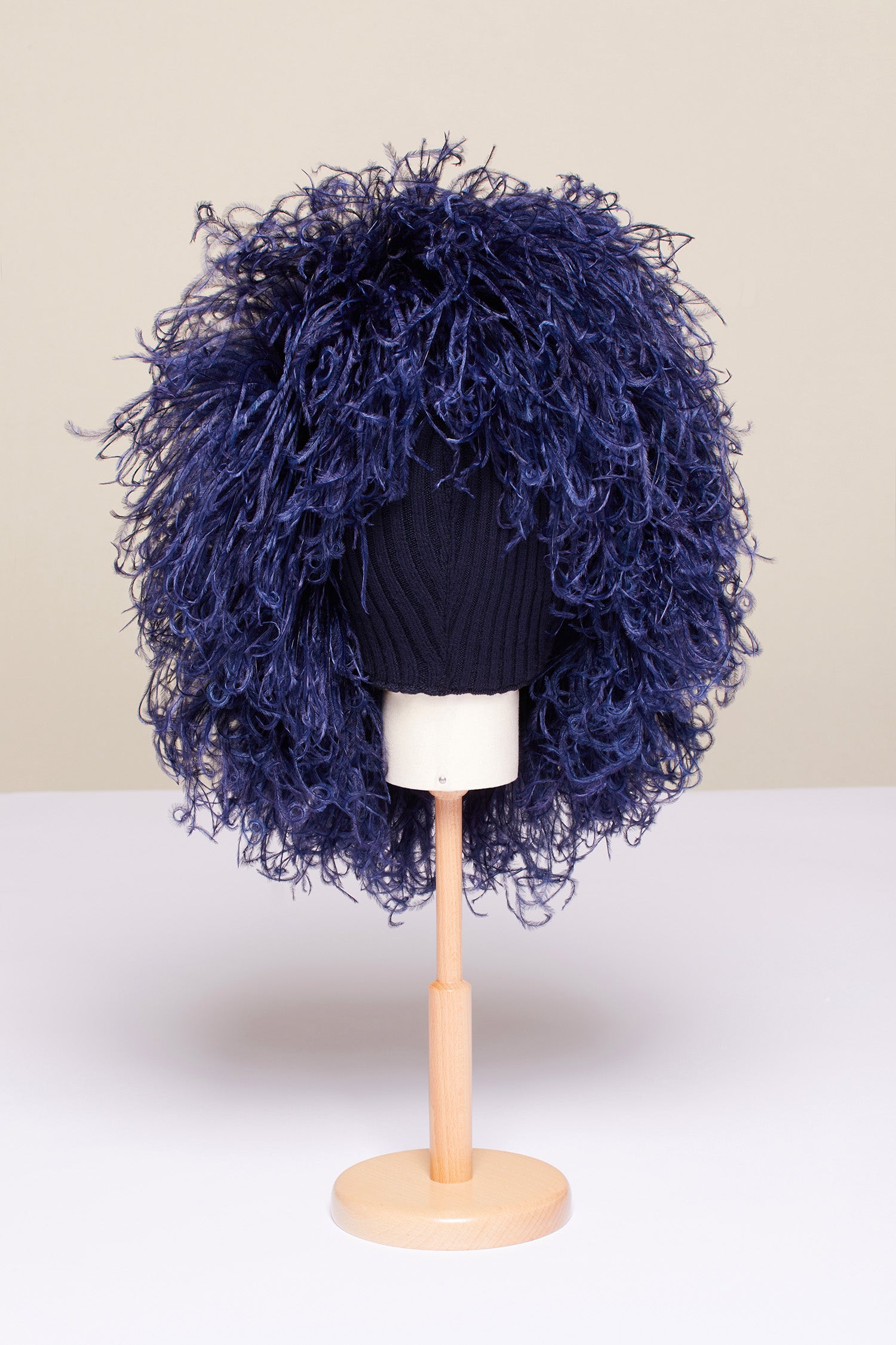 Patou - Feather embellished Merino wool hat - Navy - A feather embellishment for the Patou girl.Navy Merino wool hat with ostrich feather embellishment all over. Fastened under the chin with an engraved gold-coloured button.
