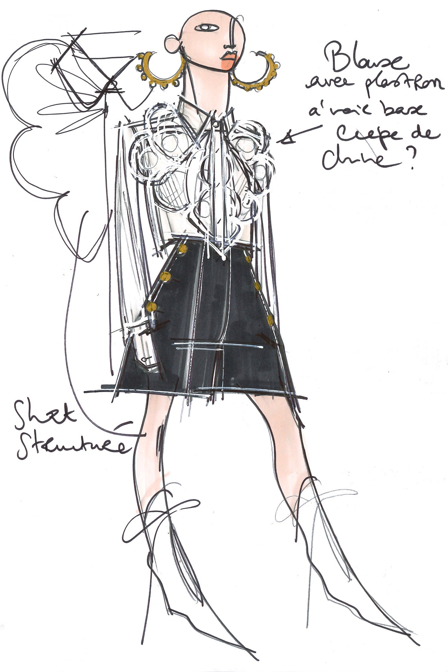 Patou - Camicia con pettorina in pizzo - White - La camicia gioca di trasparenza.Camicia in popeline di cotone bianco. Pettorina in pizzo floreale ton-sur-ton. Chiusura con bottoni nascosti. Polsini abbottonati.