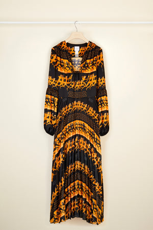 Print-Maxikleid mit Falten