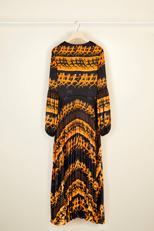 Print-Maxikleid mit Falten