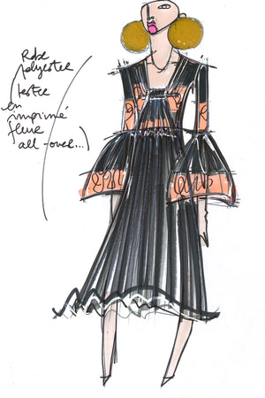 Print-Maxikleid mit Falten