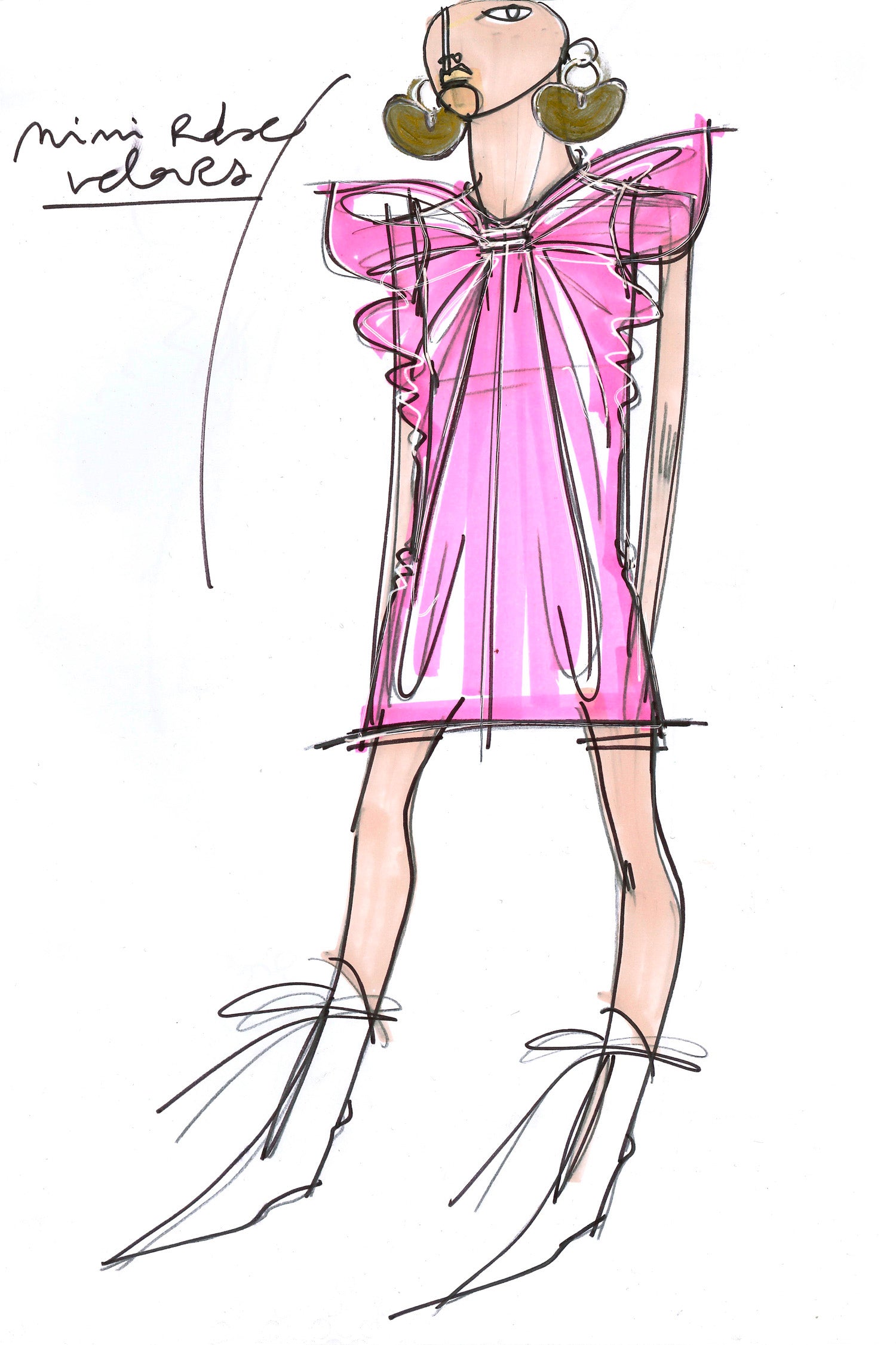 Patou - Oversized bow velvet mini dress - Raspberry - Patou's darling pink brightens up a dramatic bow.Darling pink velvet sleeveless mini dress. Oversized bow at the front. Zip fastening at the back. Fully lined.