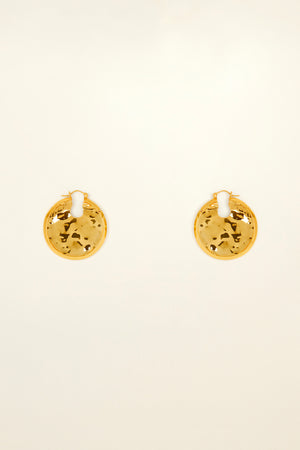 Circular brass earrings