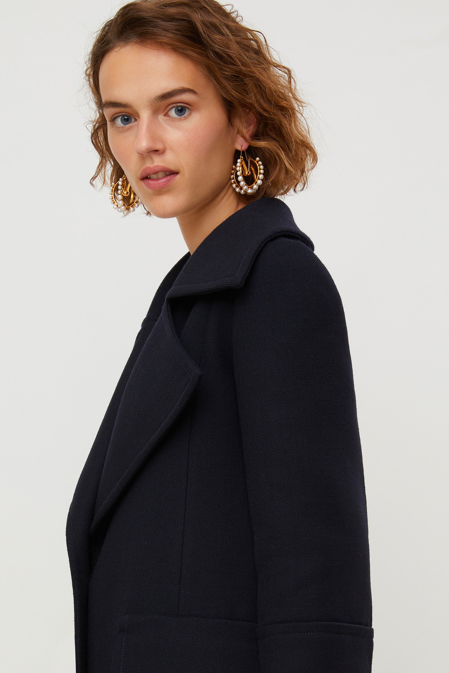 Patou - Brass and pearl hoop earrings - Gold - Pearls or nothing. Gold-plated brass hoop earrings with pearl embellishments.