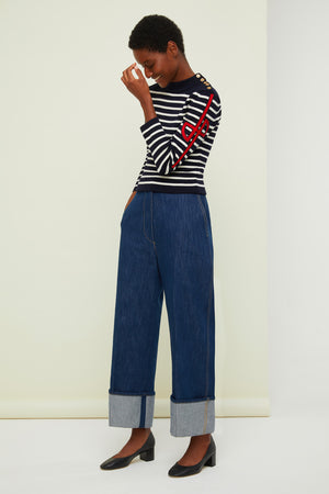 Breton jumper with embroidered logo