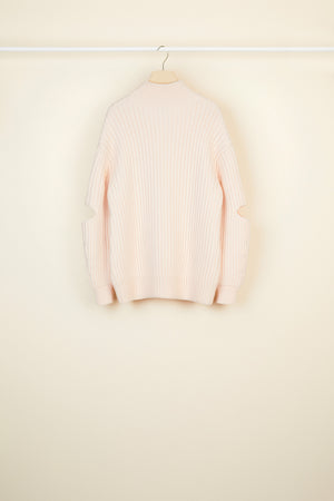 Pull oversize en laine Mérinos à découpes