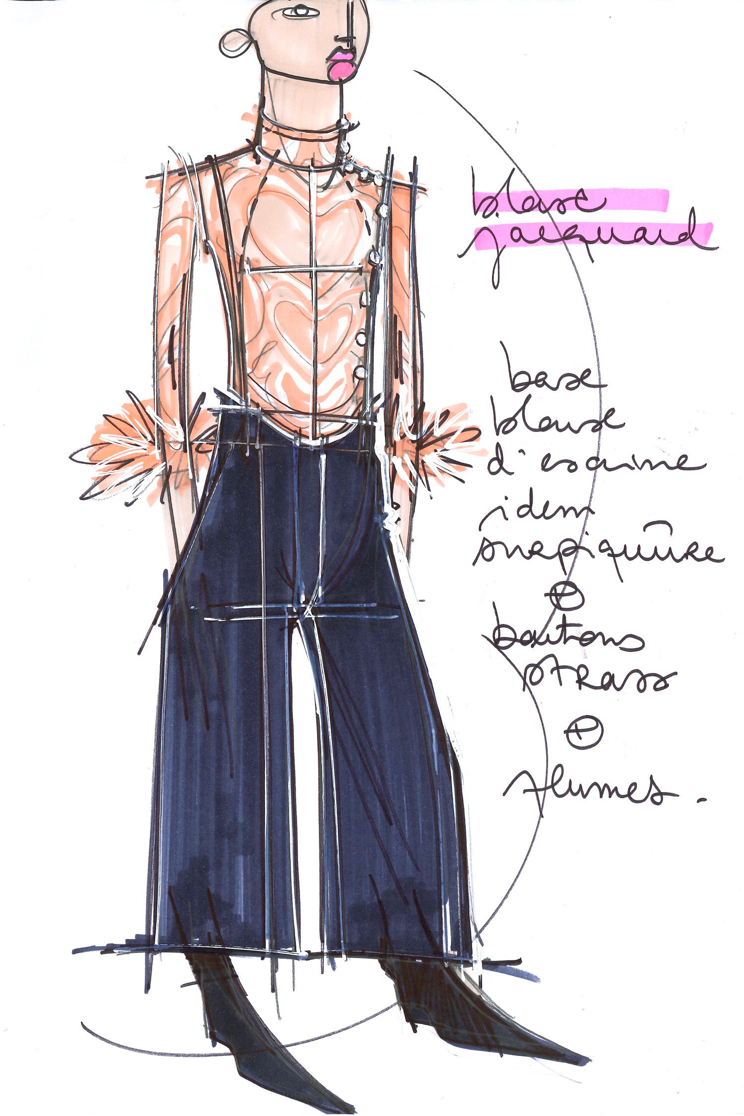 Patou - Feather-embellished silk brocade jacket - Navy Amber Print - Brocade is timeless, feathers are forever!Cropped navy and amber silk brocade jacket inspired by fencing uniforms. High collar and bejewelled buttons at the side. Removable ostrich feathers at the cuffs. Self-tie martingale at the back.