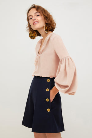 Silk blouse with Bishop sleeves