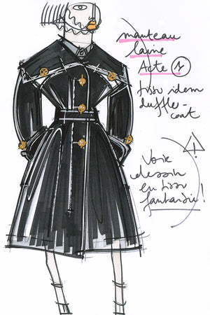Belted cashmere and wool blend coat