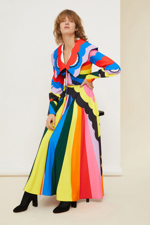 Psychedelic oversized collar maxi dress