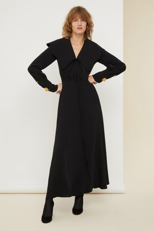 Oversized collar maxi dress