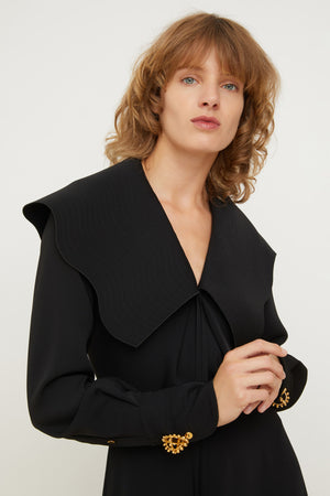 Oversized collar maxi dress